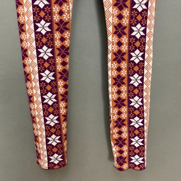 Intimately Free People Fair Isle Leggings Sweater Knit Snowflakes Striped Small - Picture 7 of 16